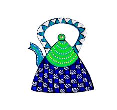 Handmade Folk Tea Kettle Fridge Magnet Decor